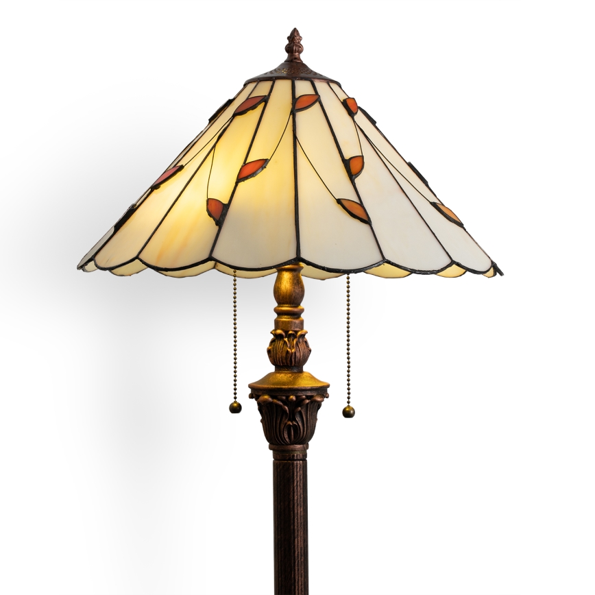 Brilagi - Tiffany vitražna podna lampa FOLIA 2xE27/60W/230V