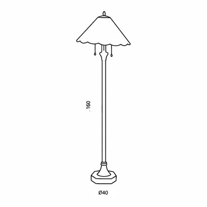 Brilagi - Tiffany vitražna podna lampa FOLIA 2xE27/60W/230V