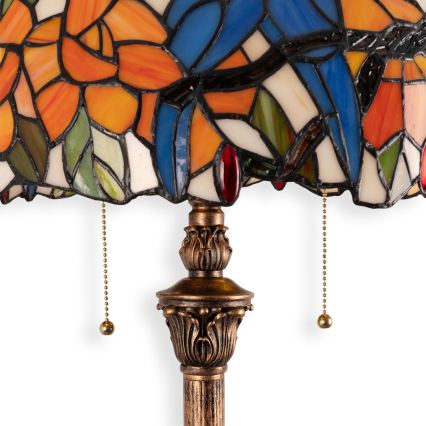 Brilagi - Tiffany vitražna podna lampa JUNGLE 2xE27/60W/230V