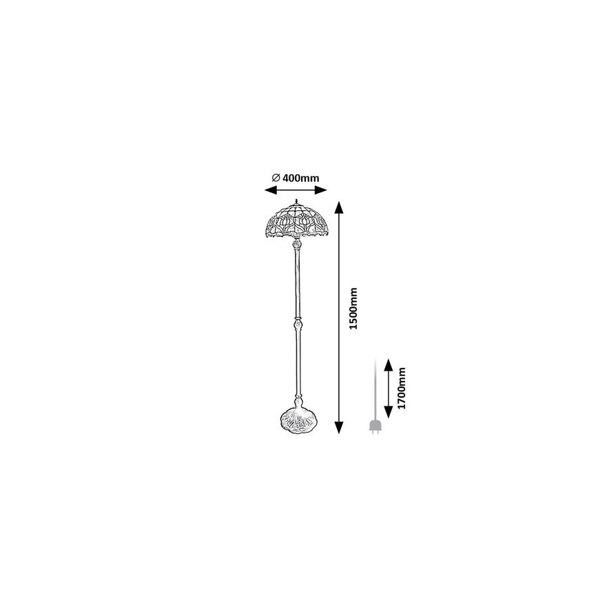 Brilagi - Tiffany vitražna podna lampa LORAS 2xE27/60W/230V