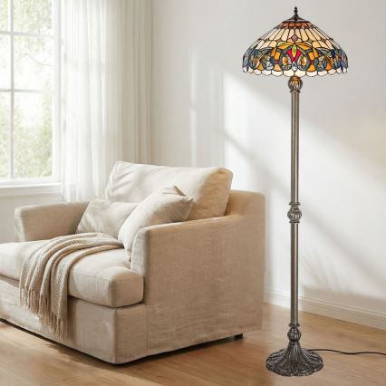 Brilagi - Tiffany vitražna podna lampa LUISA 2xE27/60W/230V