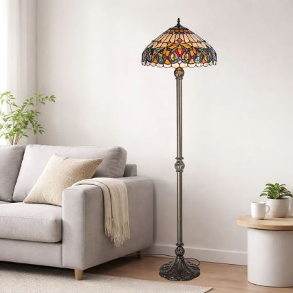 Brilagi - Tiffany vitražna podna lampa LUISA 2xE27/60W/230V
