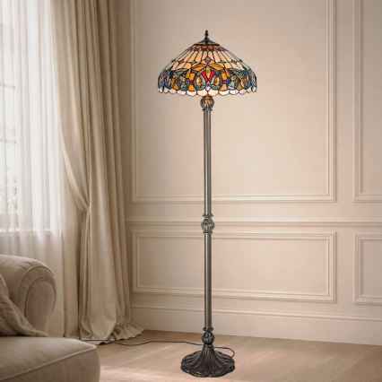 Brilagi - Tiffany vitražna podna lampa LUISA 2xE27/60W/230V