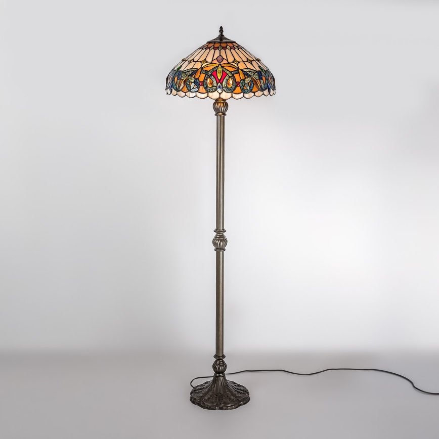 Brilagi - Tiffany vitražna podna lampa LUISA 2xE27/60W/230V