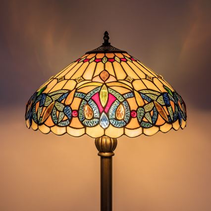 Brilagi - Tiffany vitražna podna lampa LUISA 2xE27/60W/230V