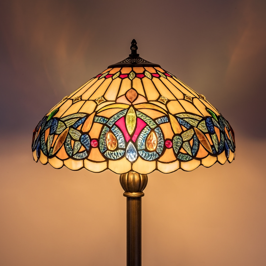 Brilagi - Tiffany vitražna podna lampa LUISA 2xE27/60W/230V