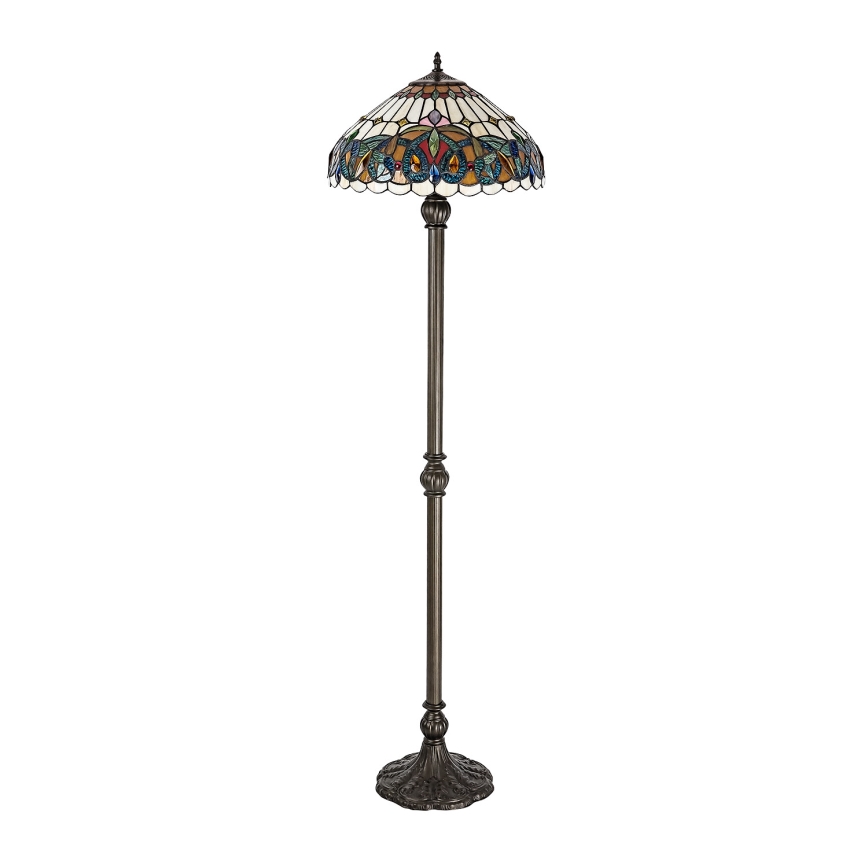 Brilagi - Tiffany vitražna podna lampa LUISA 2xE27/60W/230V