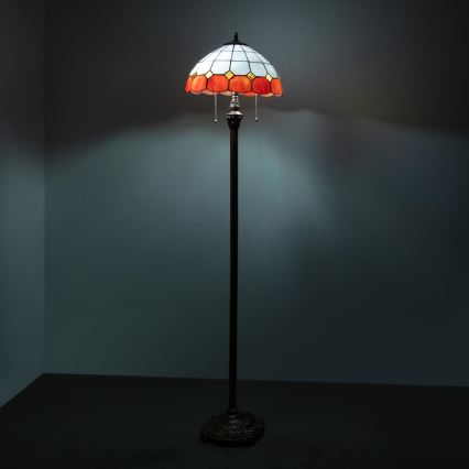 Brilagi - Tiffany vitražna podna lampa SIENNA 2xE27/60W/230V