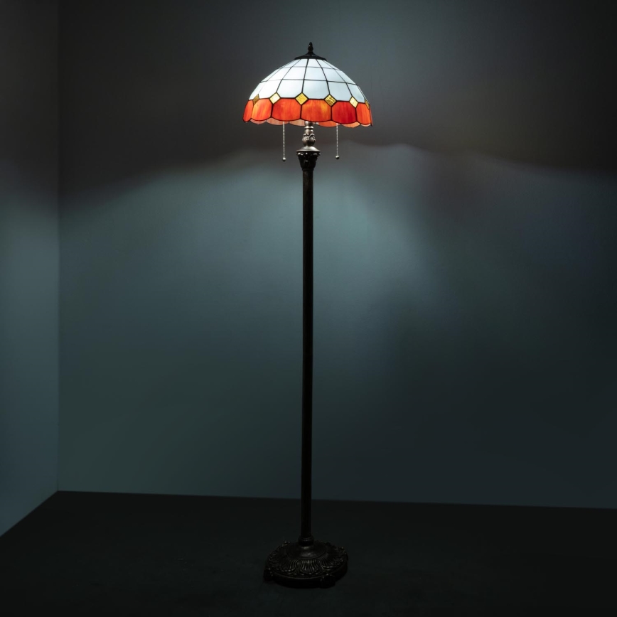 Brilagi - Tiffany vitražna podna lampa SIENNA 2xE27/60W/230V