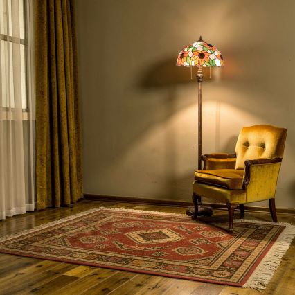 Brilagi - Tiffany vitražna podna lampa SUNFLOWER 2xE27/60W/230V