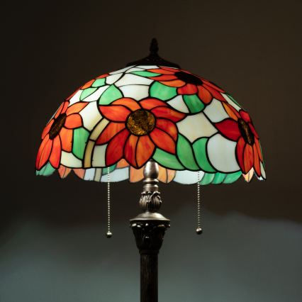 Brilagi - Tiffany vitražna podna lampa SUNFLOWER 2xE27/60W/230V