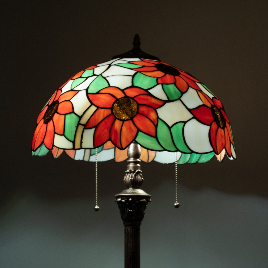 Brilagi - Tiffany vitražna podna lampa SUNFLOWER 2xE27/60W/230V