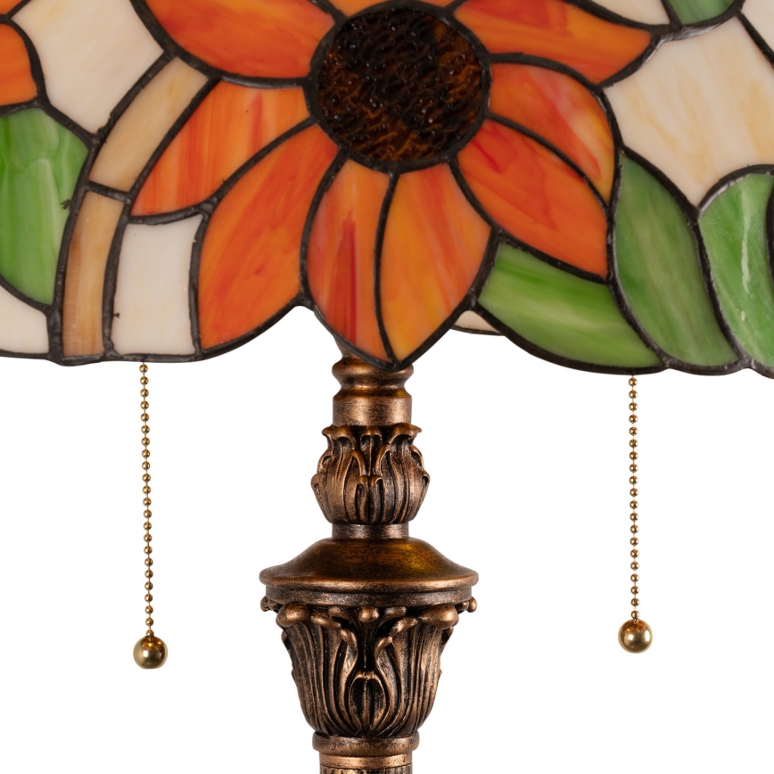 Brilagi - Tiffany vitražna podna lampa SUNFLOWER 2xE27/60W/230V