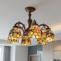 Brilagi - Tiffany vitražna prislonjena stropna svjetiljka JUNGLE 6xE27/60W/230V Ø 60 cm