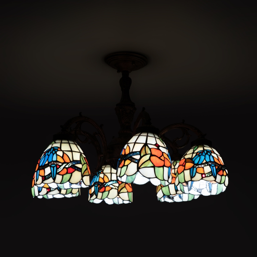 Brilagi - Tiffany vitražna prislonjena stropna svjetiljka JUNGLE 6xE27/60W/230V Ø 60 cm