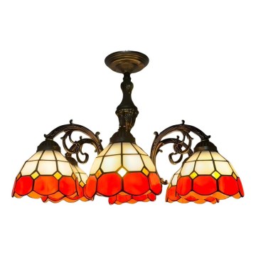 Brilagi - Tiffany vitražna prislonjena stropna svjetiljka SIENNA 6xE27/60W/230V Ø 60 cm