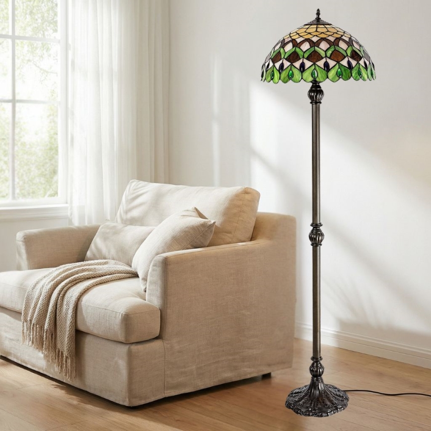 Brilagi - Tiffany vitražna stojeća lampa MARGARET 2xE27/60W/230V