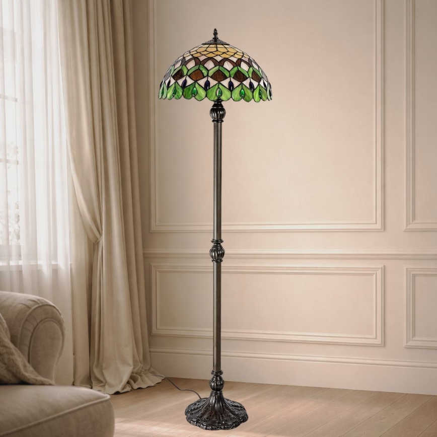Brilagi - Tiffany vitražna stojeća lampa MARGARET 2xE27/60W/230V