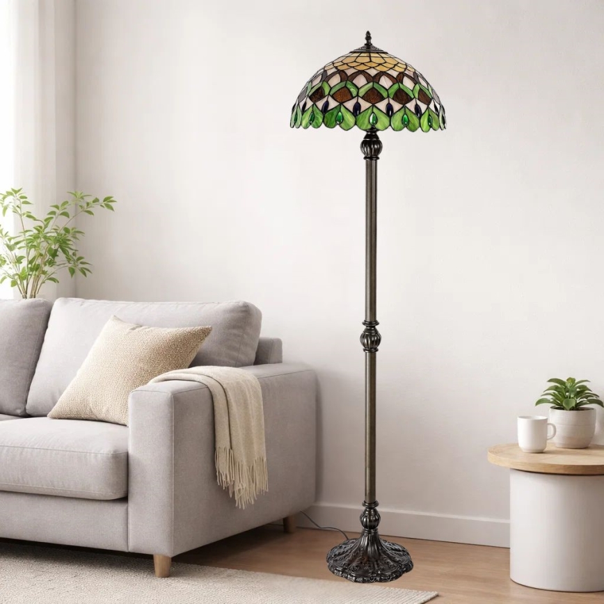 Brilagi - Tiffany vitražna stojeća lampa MARGARET 2xE27/60W/230V