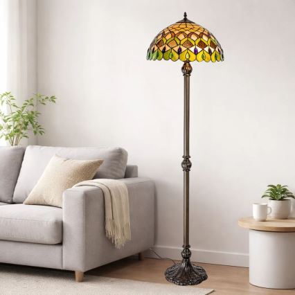 Brilagi - Tiffany vitražna stojeća lampa MARGARET 2xE27/60W/230V