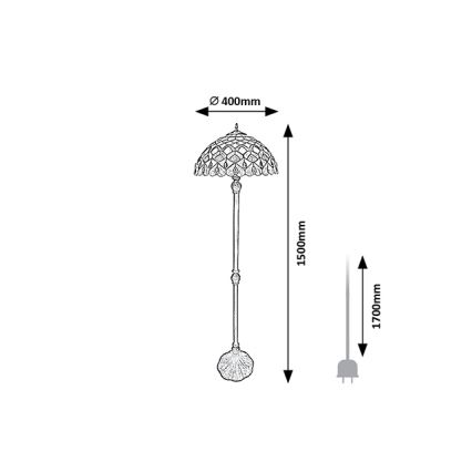 Brilagi - Tiffany vitražna stojeća lampa MARGARET 2xE27/60W/230V