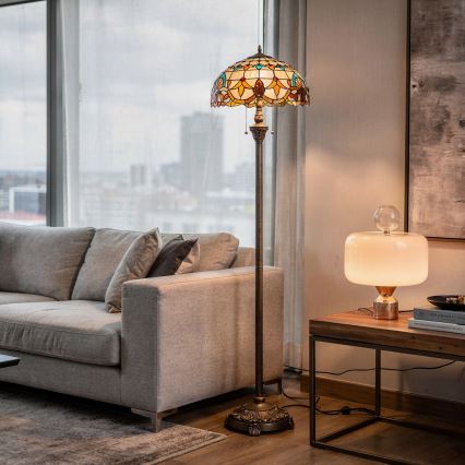 Brilagi - Tiffany vitražna stojeća lampa MIRABELLA 2xE27/60W/230V