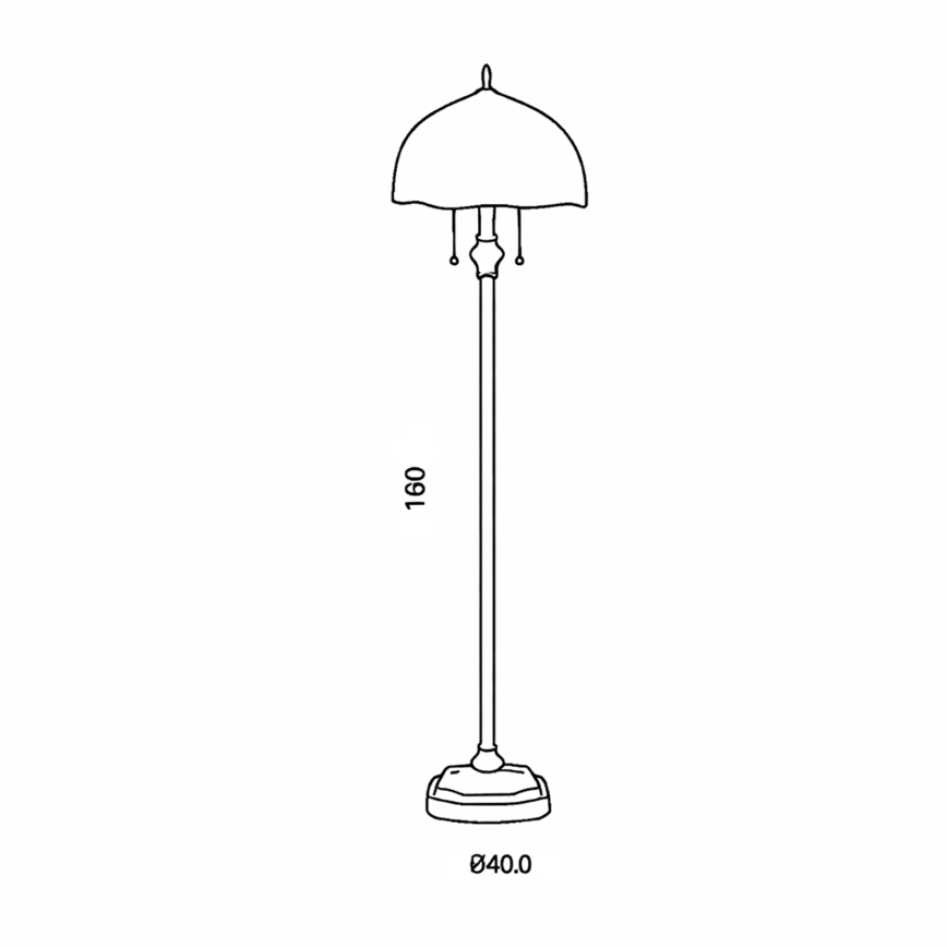 Brilagi - Tiffany vitražna stojeća lampa MIRABELLA 2xE27/60W/230V