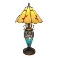 Brilagi - Tiffany vitražna stolna lampa FOLIA 1xE27/60W/230V + 1xE14/40W