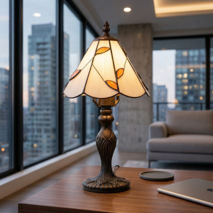 Brilagi - Tiffany vitražna stolna lampa FOLIA 1xE27/60W/230V