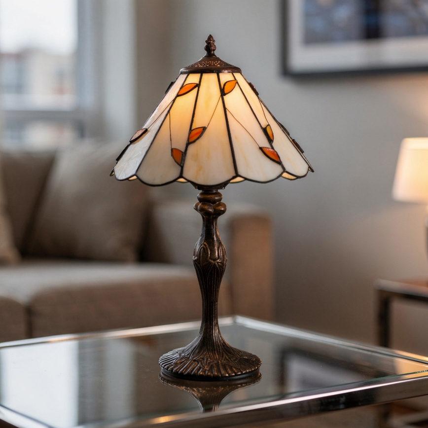 Brilagi - Tiffany vitražna stolna lampa FOLIA 1xE27/60W/230V