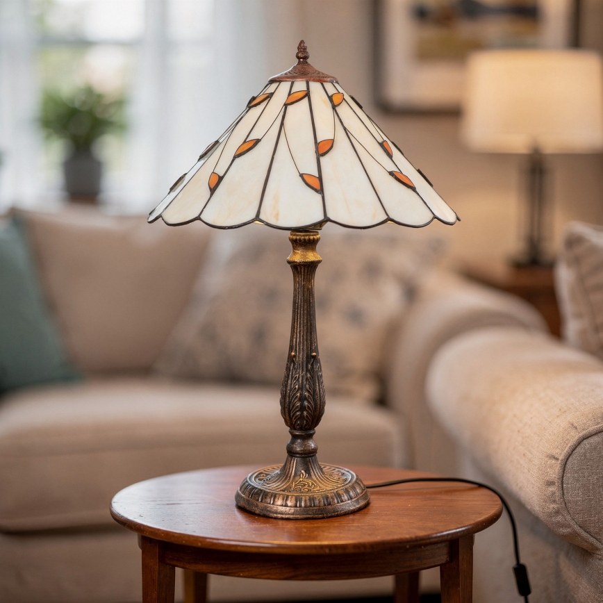 Brilagi - Tiffany vitražna stolna lampa FOLIA 2xE27/60W/230V
