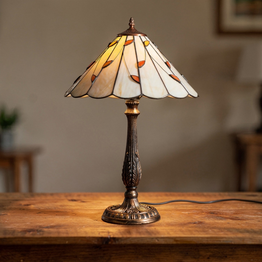 Brilagi - Tiffany vitražna stolna lampa FOLIA 2xE27/60W/230V