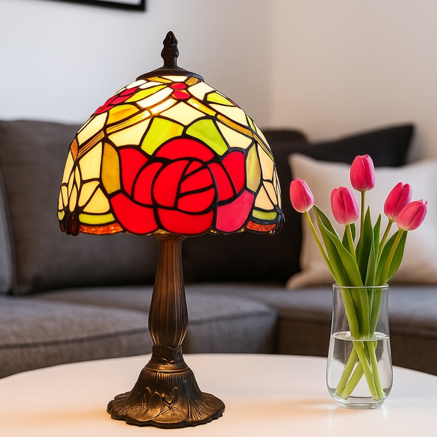 Brilagi - Tiffany vitražna stolna lampa GARLAN 1xE14/40W/230V