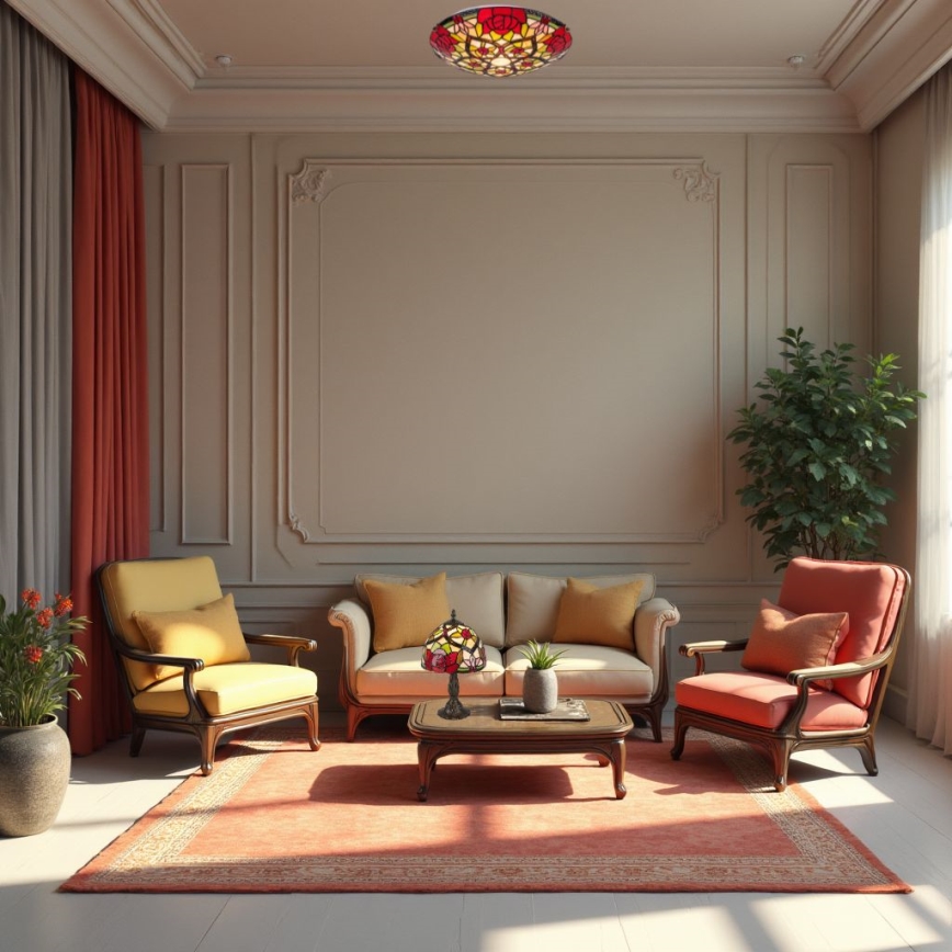 Brilagi - Tiffany vitražna stolna lampa GARLAN 1xE14/40W/230V