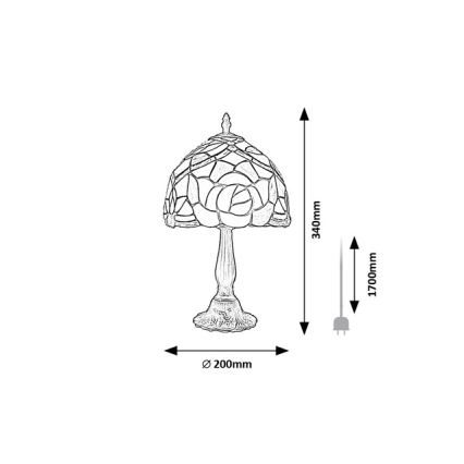 Brilagi - Tiffany vitražna stolna lampa GARLAN 1xE14/40W/230V