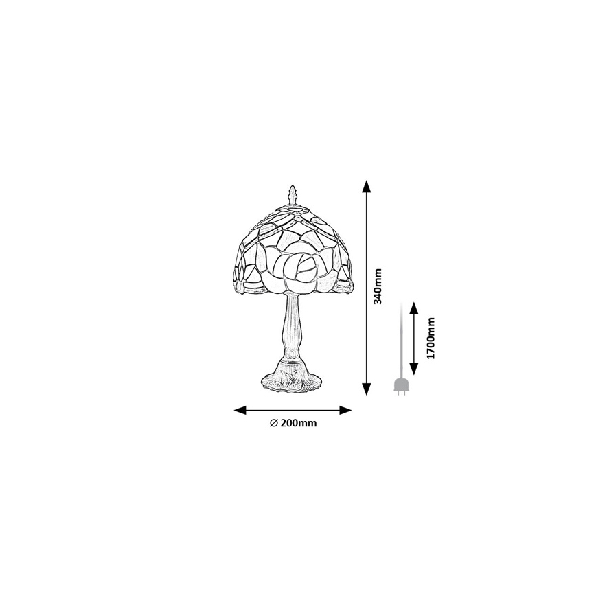 Brilagi - Tiffany vitražna stolna lampa GARLAN 1xE14/40W/230V