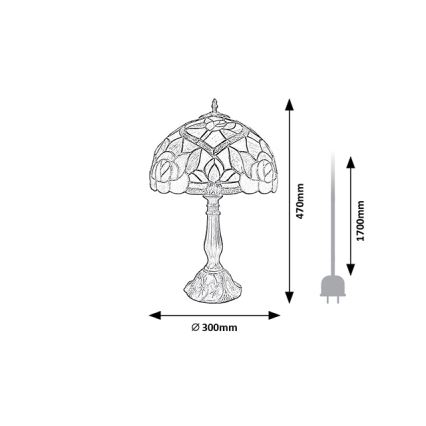 Brilagi - Tiffany vitražna stolna lampa GARLAN 1xE27/40W/230V