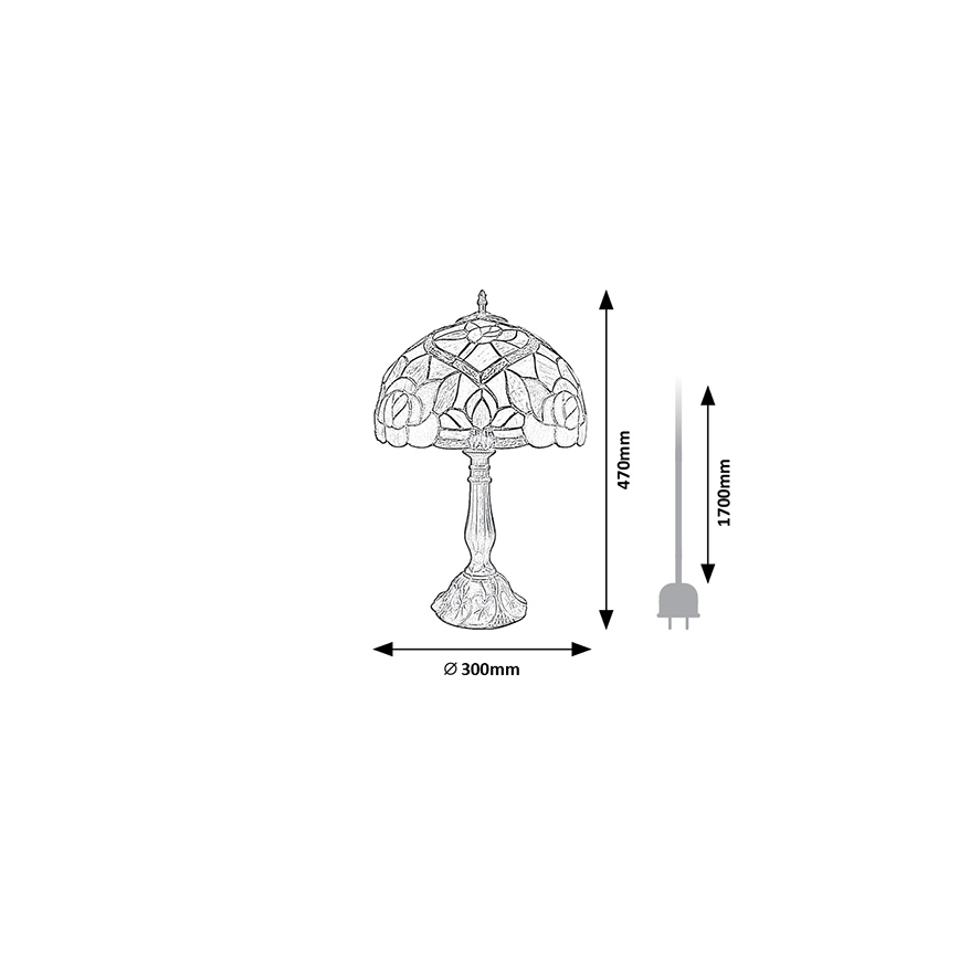 Brilagi - Tiffany vitražna stolna lampa GARLAN 1xE27/40W/230V