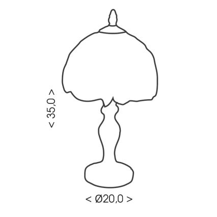 BRILAGI - Tiffany vitražna stolna lampa IVORY SMOOTH 1xE27/60W/230V