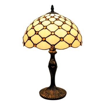 BRILAGI - Tiffany vitražna stolna lampa IVORY SMOOTH 1xE27/60W/230V