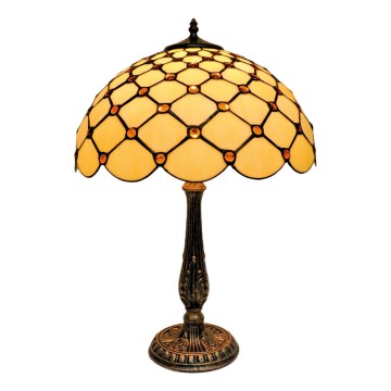BRILAGI - Tiffany vitražna stolna lampa IVORY SMOOTH 2xE27/60W/230V
