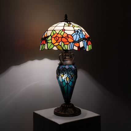 Brilagi - Tiffany vitražna stolna lampa JUNGLE 1xE27/60W/230V + 1xE14/40W
