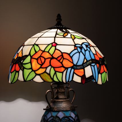 Brilagi - Tiffany vitražna stolna lampa JUNGLE 1xE27/60W/230V + 1xE14/40W