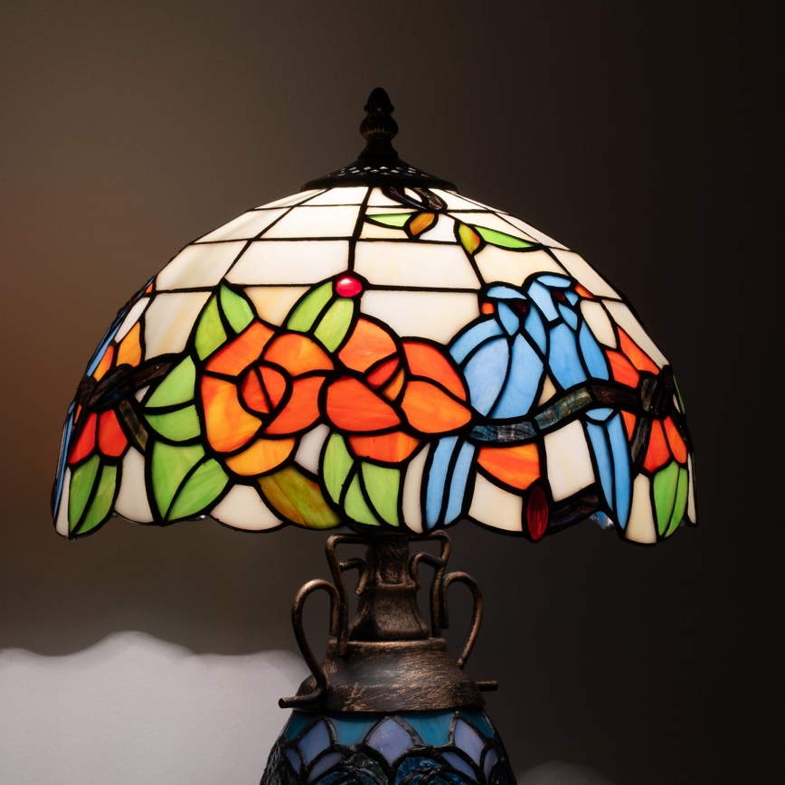 Brilagi - Tiffany vitražna stolna lampa JUNGLE 1xE27/60W/230V + 1xE14/40W