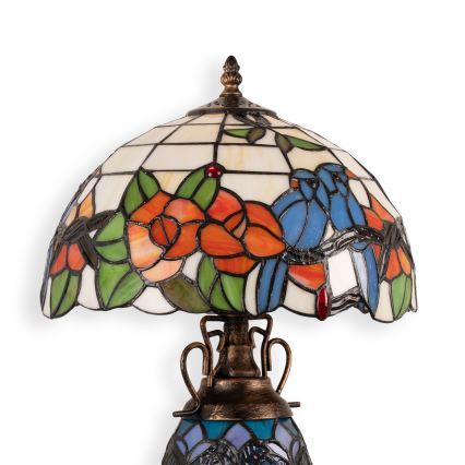 Brilagi - Tiffany vitražna stolna lampa JUNGLE 1xE27/60W/230V + 1xE14/40W