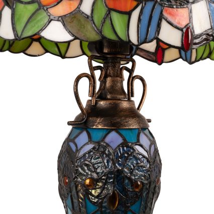 Brilagi - Tiffany vitražna stolna lampa JUNGLE 1xE27/60W/230V + 1xE14/40W
