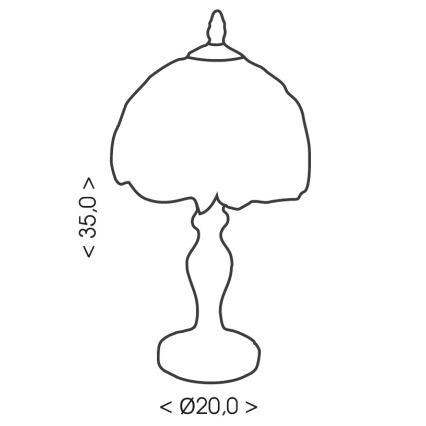 Brilagi - Tiffany vitražna stolna lampa JUNGLE 1xE27/60W/230V