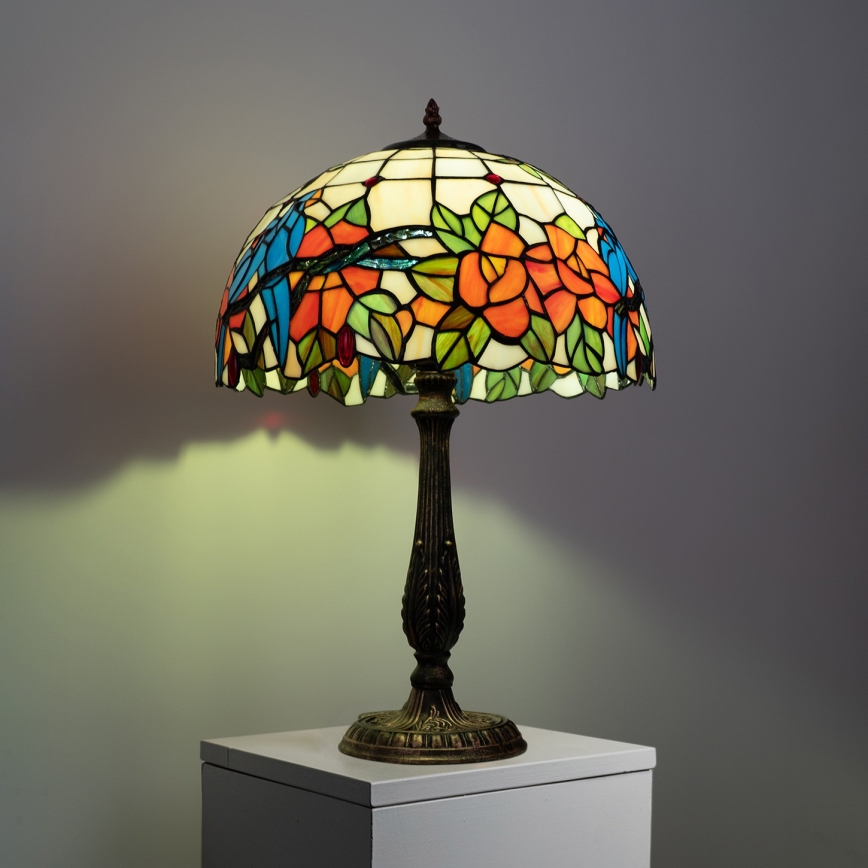 Brilagi - Tiffany vitražna stolna lampa JUNGLE 2xE27/60W/230V