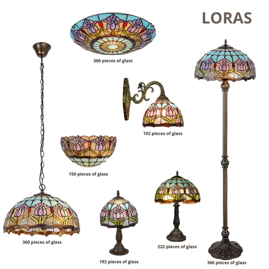 Brilagi - Tiffany vitražna stolna lampa LORAS 1xE14/40W/230V