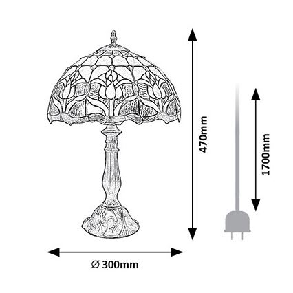 Brilagi - Tiffany vitražna stolna lampa LORAS 1xE27/40W/230V
